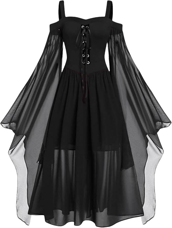 Damen Halloween Gothic Kleid – 50% Rabatt