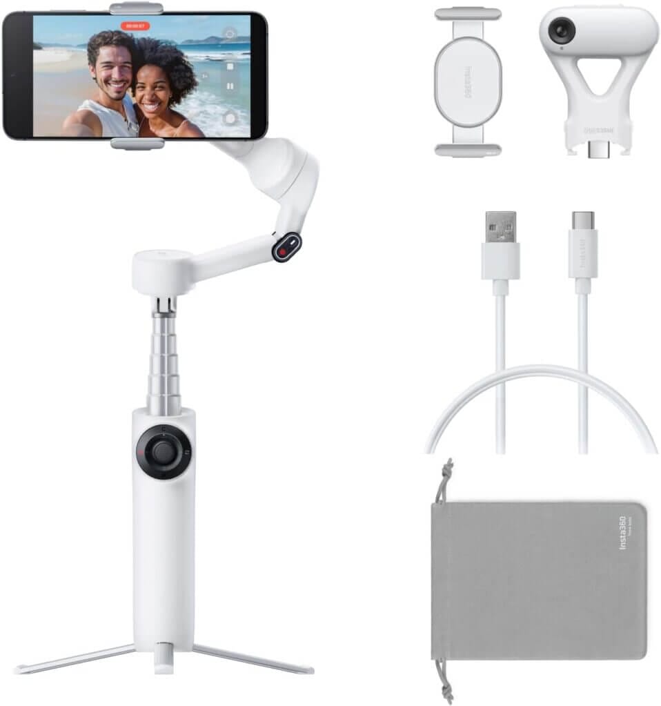 Insta360 Flow 2 Plus KI-Tracker-Bundle Weiß – 20% Rabatt