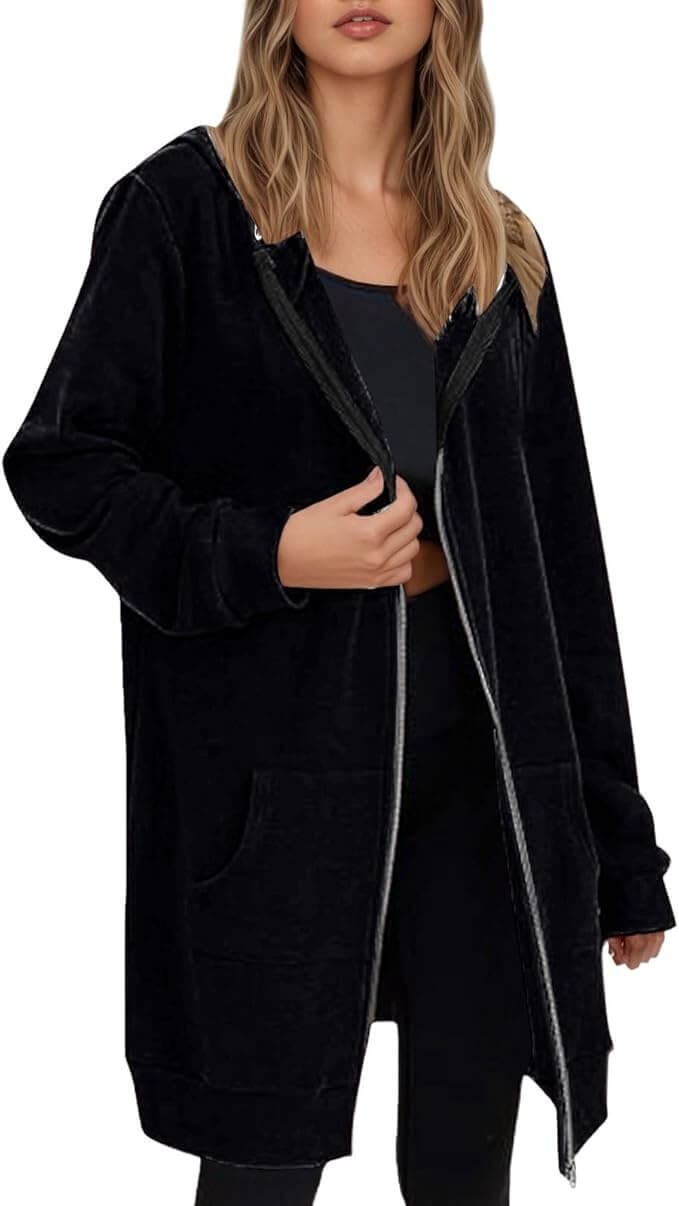 Lange Damen Sweatshirtjacke – 50% Rabatt