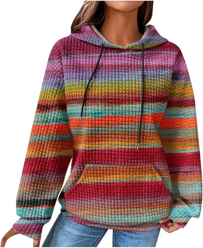 Bunter Kapuzenpullover für Damen – 50% Rabatt