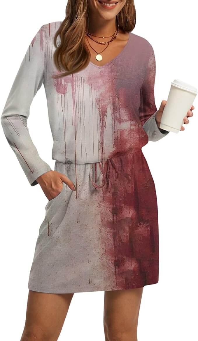 Langarm Halloween Kleid – 50% Rabatt
