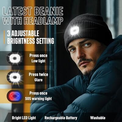 KEZKALS Mütze mit LED Licht – Warm & sicher unterwegs
