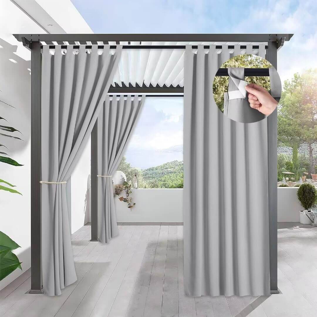 Outdoor Vorhang in Hellgrau – 62% Rabatt