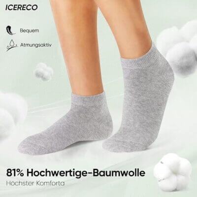 Die Sneaker Socken sind atmungsaktiv und sitzen angenehm am Fuß.