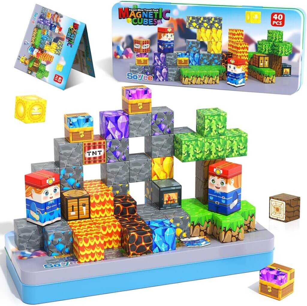 Soyee Magnetische Bausteine Reisespielzeug mit Metallbox – 60% Rabatt