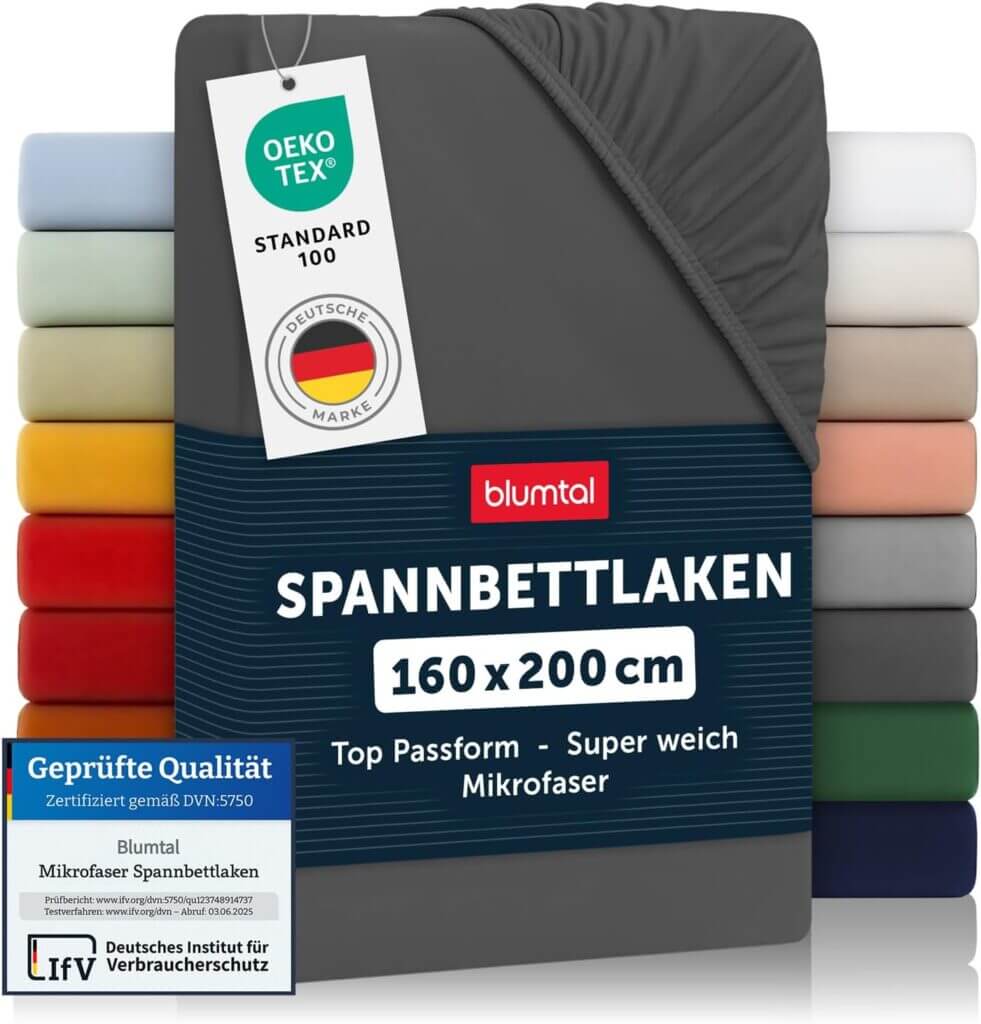 Blumtal® Spannbettlaken 160×200 cm – 58% Rabatt