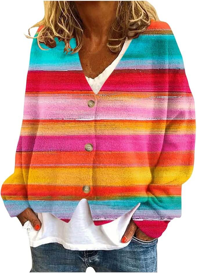 Bunte Damen Strickjacke – 50% Rabatt