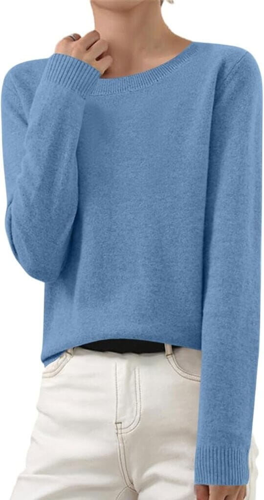 Einfarbiger Strickpullover für Damen – 50% Rabatt