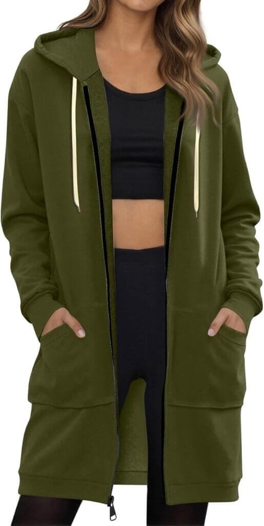 Lange Sweatjacke für Damen – 30% Rabatt
