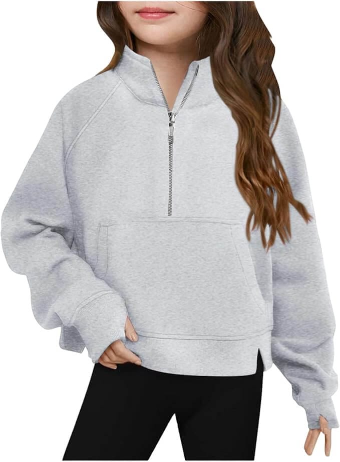 Kinder Sweatshirt mit Halbreißverschluss – 50% Rabatt