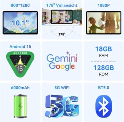 TABWEE T80 Android 15 Tablet