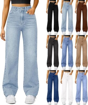 Jeans Damen High Waist Wide Leg