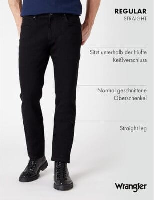 Robuste Wrangler Herrenjeans mit geradem Schnitt und zeitloser Passform