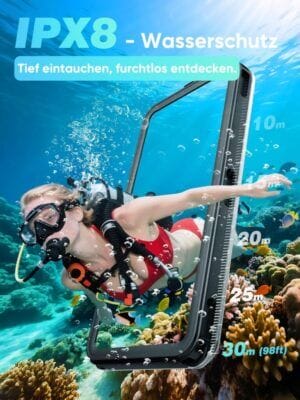 Die wasserdichte Handytasche ist ein verlässlicher Begleiter.