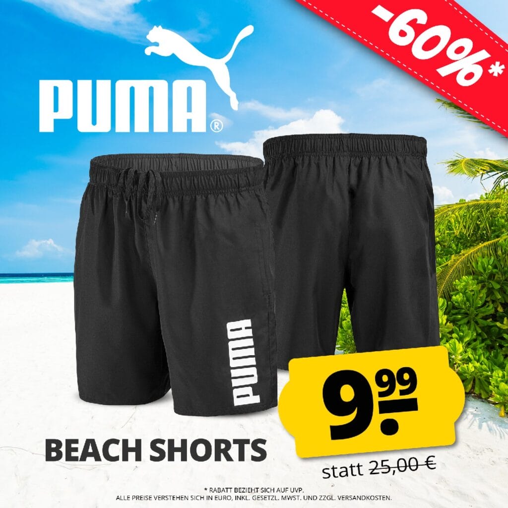Sparhammer: PUMA Beach Shorts – 60% Rabatt