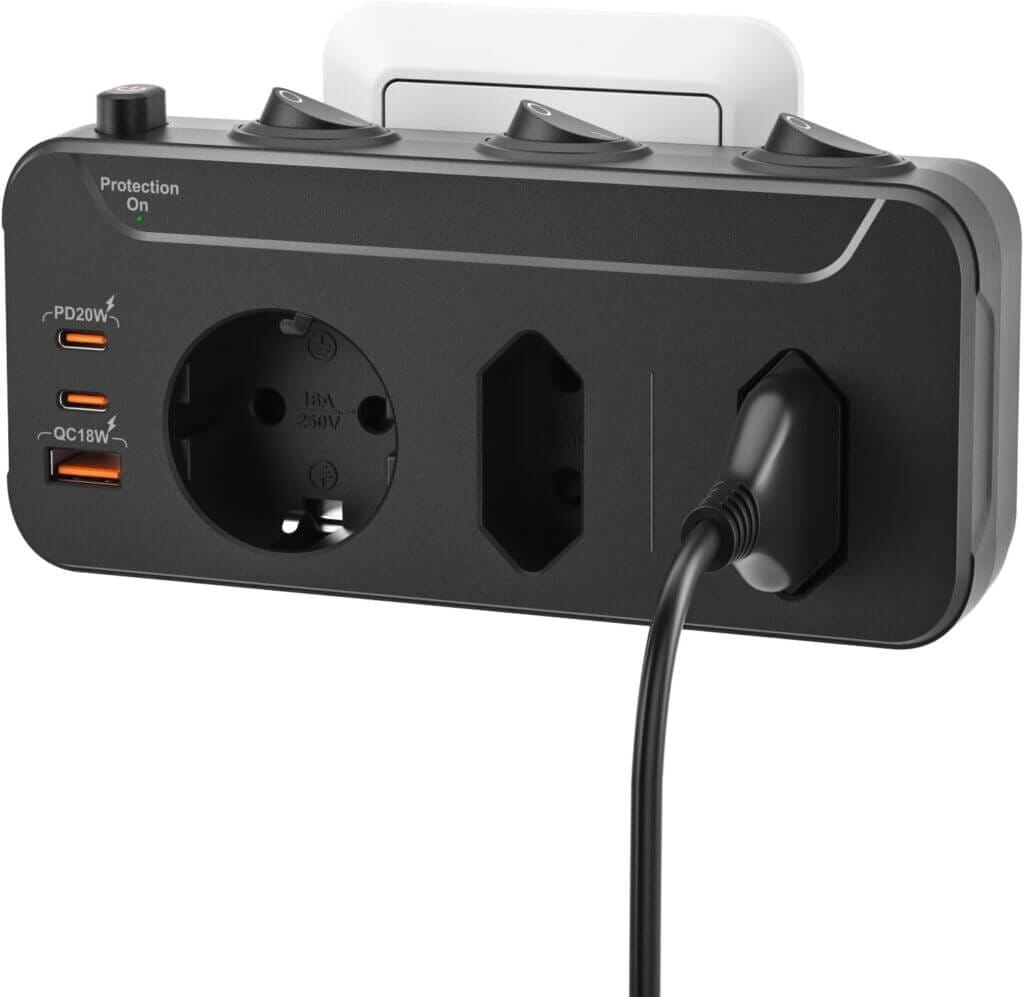 3-Fach Mehrfachsteckdose einzeln schaltbar mit USB – 50% Rabatt