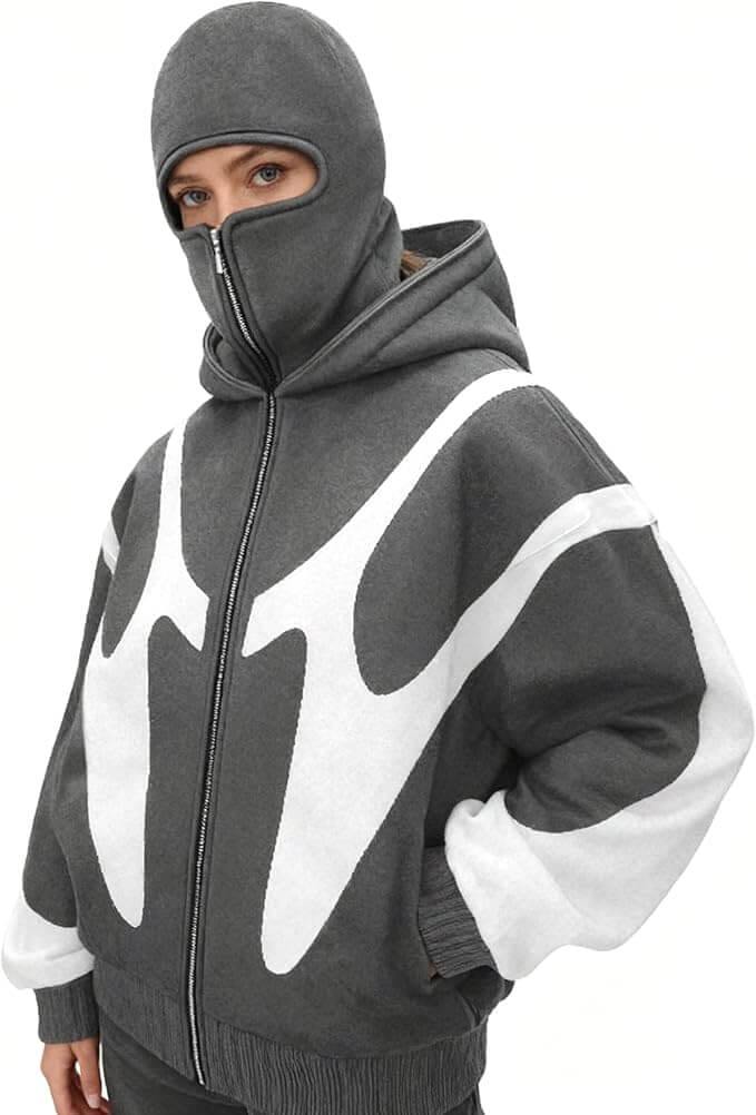 Balaclava Zip Hoodie für Damen – 50% Rabatt