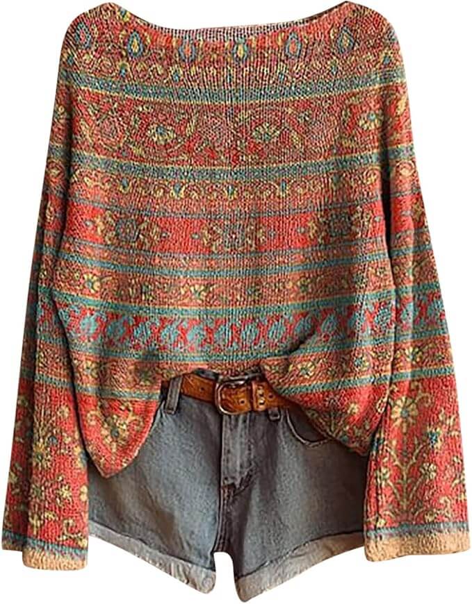 Damen Boho Sweatshirt – 50% Rabatt