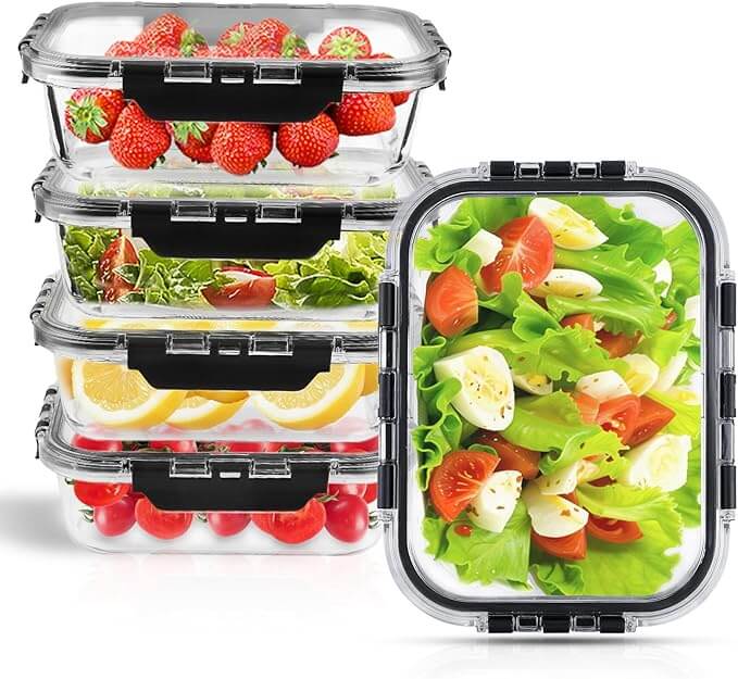 CORESLUX 5er-Pack Glasbehälter mit Deckel – 30% Rabatt