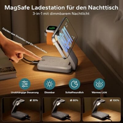 Eazpower Magsafe Ladestation für Apple Watch AirPods iPhone 