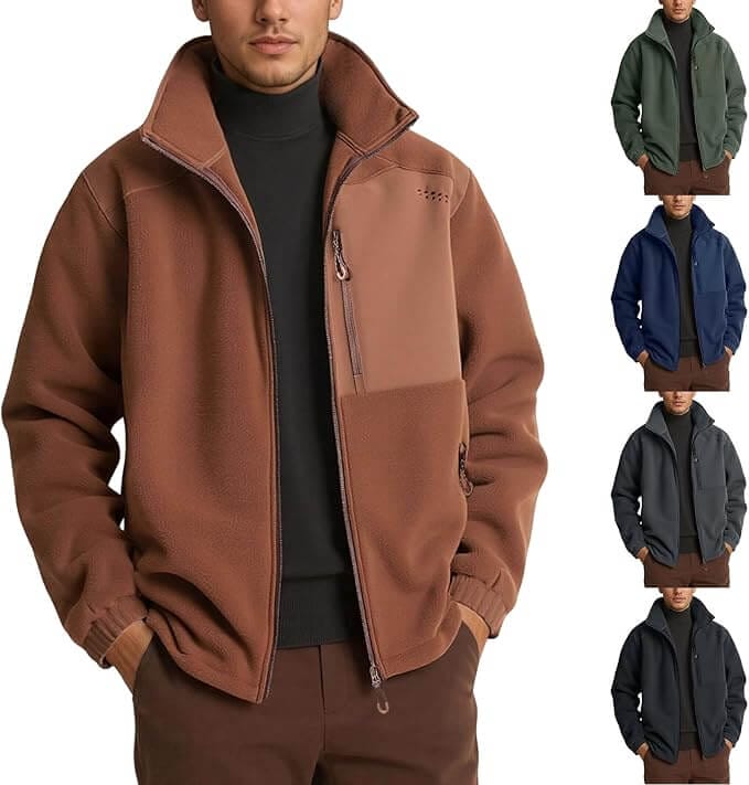 Herren Fleecejacke mit Stehkragen – 50% Rabatt