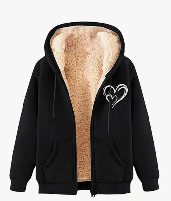 Gefütterte Damen Kapuzenpulloverjacke – 50% Rabatt