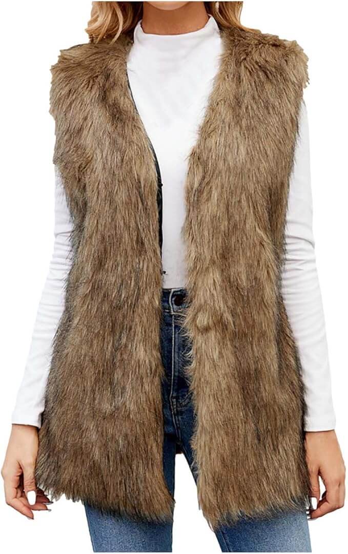 Damen Kunstfell Weste – 50% Rabatt