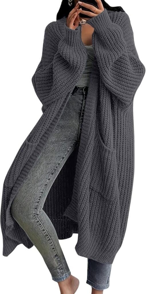 Langer Damen Oversize Cardigan aus Grobstrick – 25% Rabatt