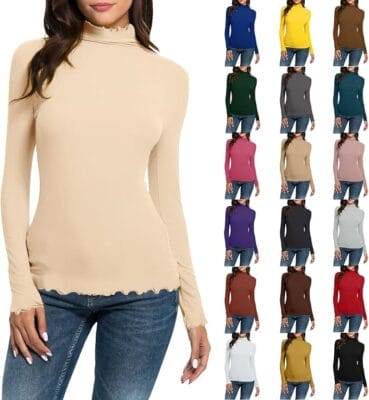 Rollkragenpullover Damen viele farben