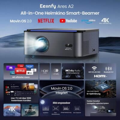 Smart Beamer 4K Heimkino Ares A2 - 35% Rabatt 2 Smart Beamer 4K Heimkino Ares A2