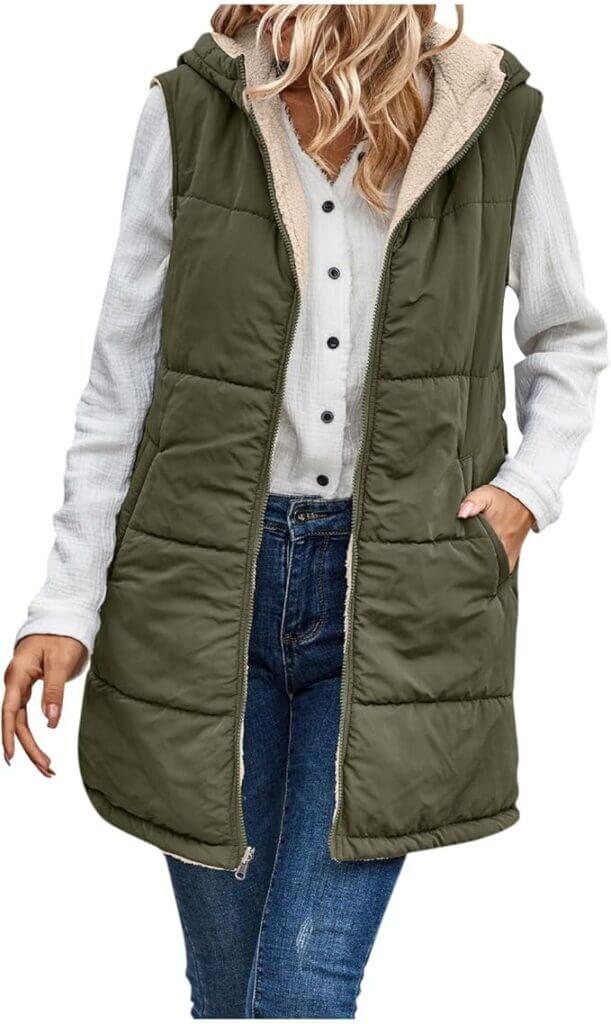 Lange Damen Steppweste – 30% Rabatt