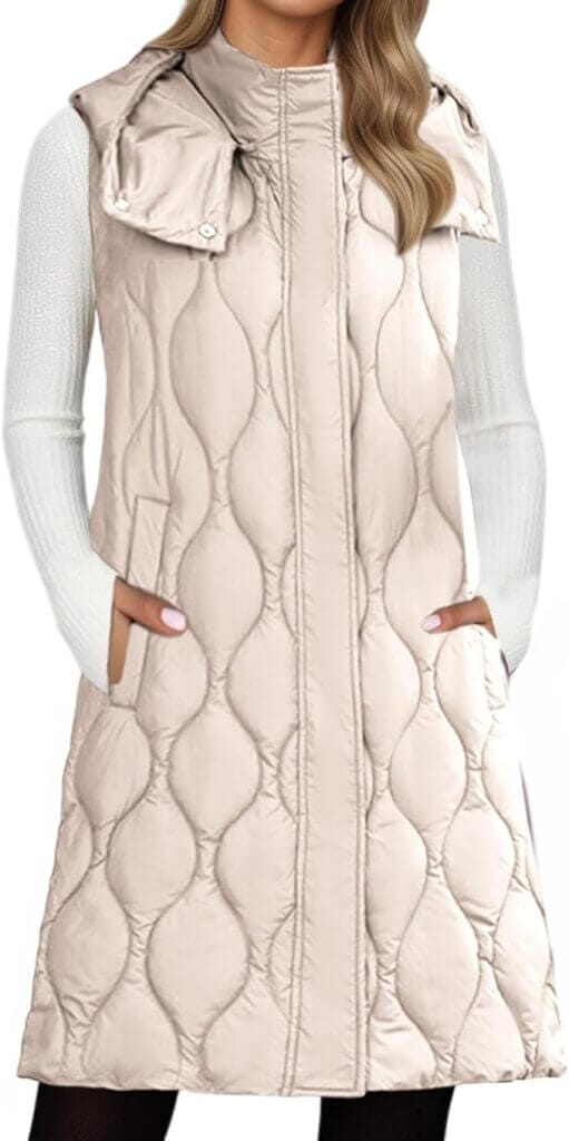 Lange Damen Steppweste – 50% Rabatt