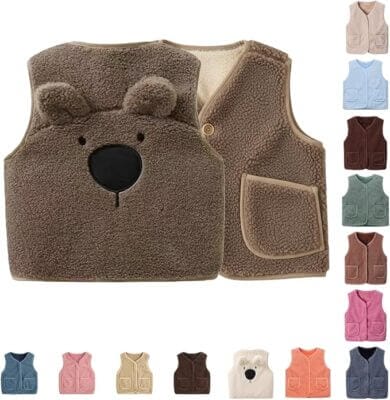 Teddy Fleece Weste für Kinder - 50% Rabatt 2 Teddy Weste Kinder viele farben
