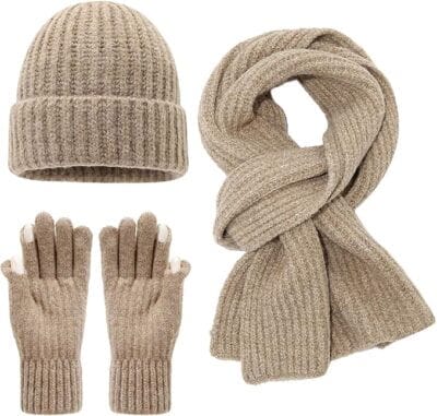 Unisex 3er-Set aus Mütze, Schal und Handschuhen