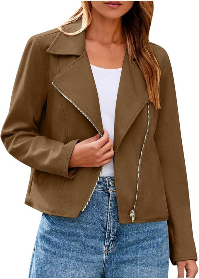 Damen Kunstwildlederjacke – 50% Rabatt