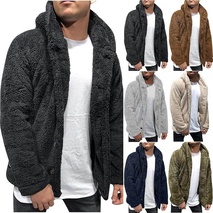 Flauschige Winterjacke für Herren – 50% Rabatt