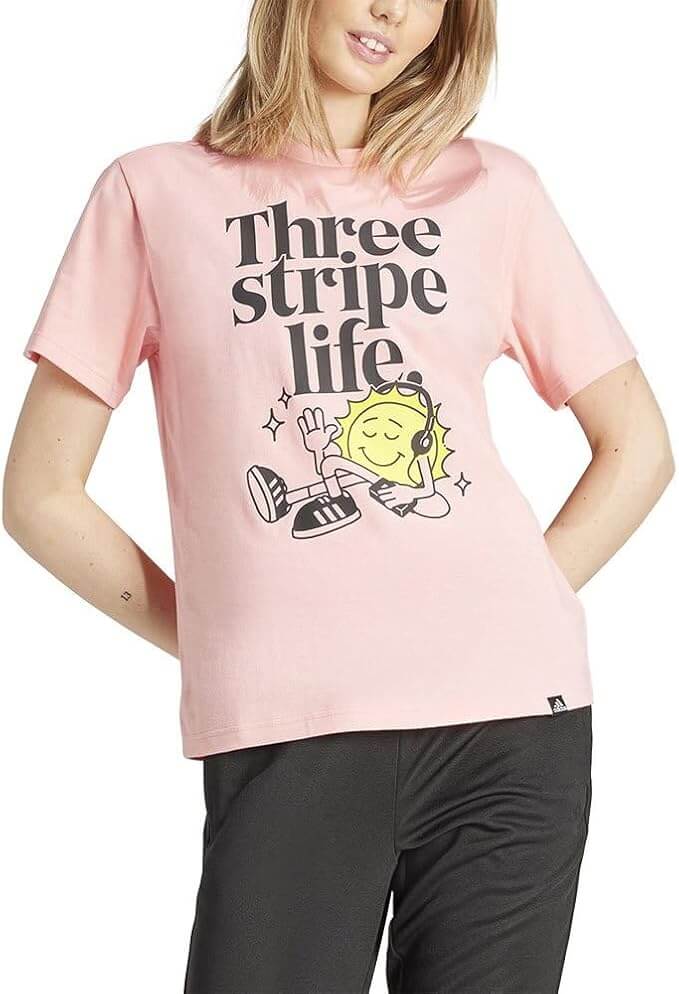 adidas Damen Three Stripes Life Graphic T-Shirt – 54% Rabatt