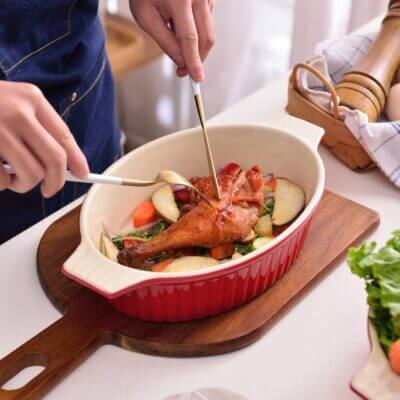 MALACASA 2 Teiliges Porzellan Auflaufformen Set - 50% Rabatt 2 2 Teiliges Porzellan Auflaufform Set für jede Küche geeignet