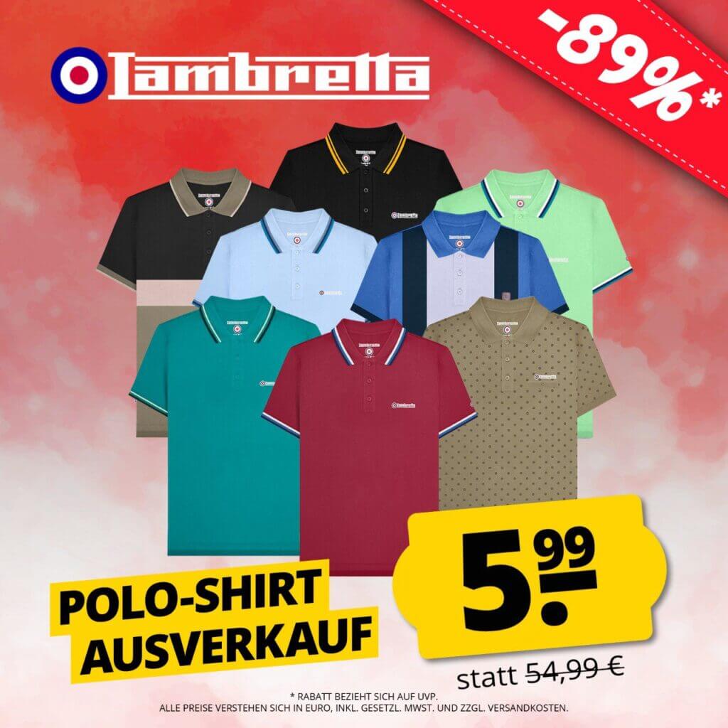 LAMBRETTA POLO-SHIRT AUSVERKAUF – 89% Rabatt