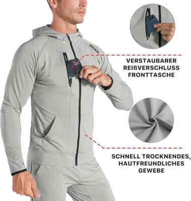 BROKIG Leichte Hoodie Trainingsjacke