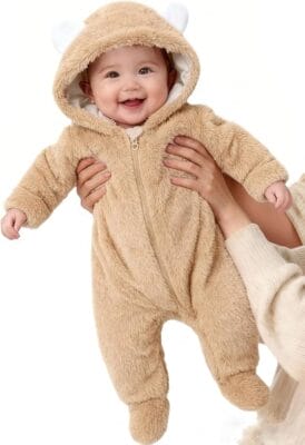Baby Fleece Overall mit Bärenohren