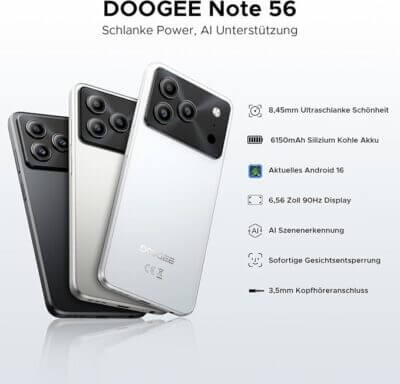 DOOGEE Note 56 Android 16 Smartphone Ohne Vertrag - 38% Rabatt 2 DOOGEE Note 56 Android 16 Smartphone Ohne Vertrag
