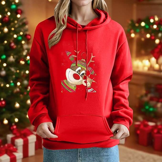 Damen Weihnachtshoodie – 60% Rabatt