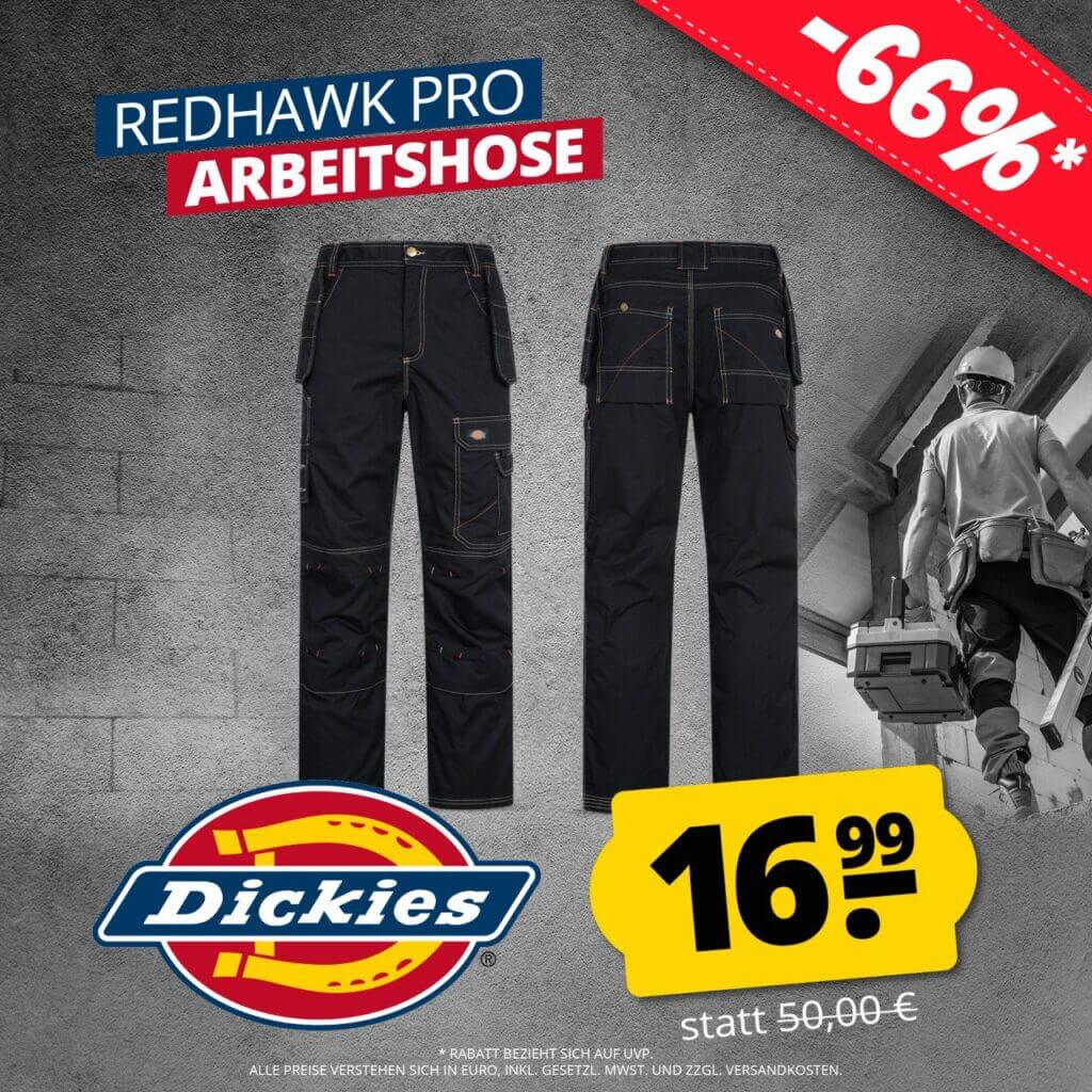 Dickies Redhawk Pro Herren Arbeitshose DK0A4XSUBLK1-BLK – 66% Rabatt