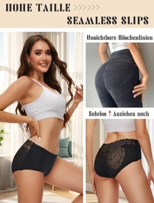 Evolyline Damen Spitze Nahtlos Unterhosen