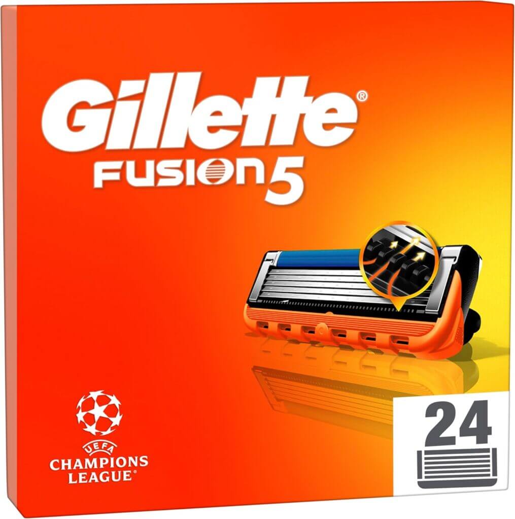24 original Gillette Fusion5 Rasierklingen für eine gründliche und sanfte Rasur – 27% Rabatt