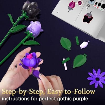 Gothic Rosenstrauß Bausatz für einen dunklen, eleganten Rosenstrauß.