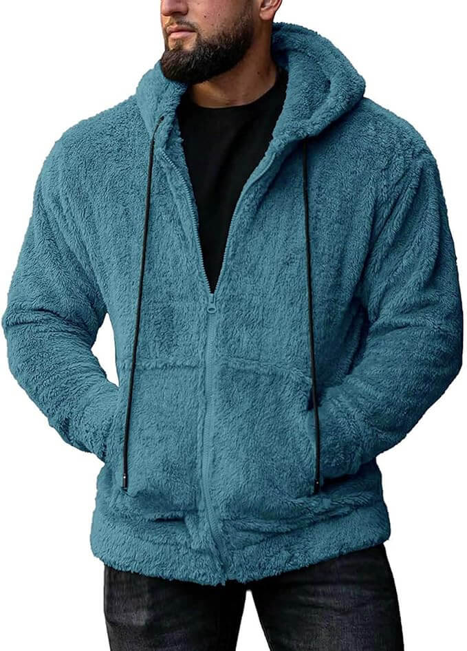 Herren Fleecejacke mit Kapuze – 30% Rabatt