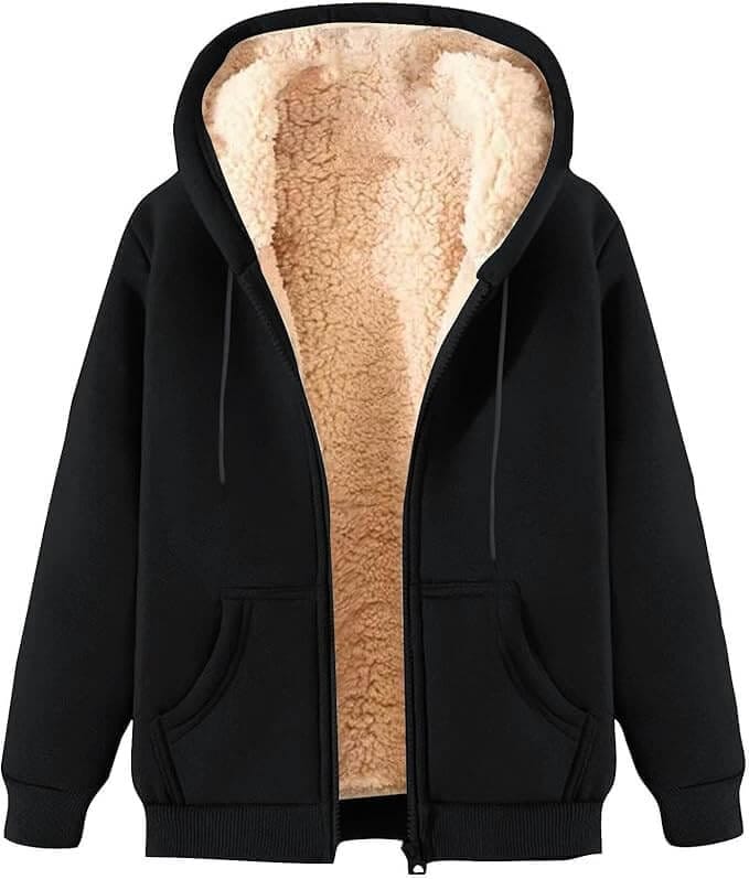 Fleece-Kapuzenjacke für Damen – 50% Rabatt