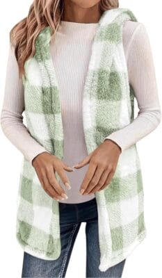 Karierte Fleeceweste